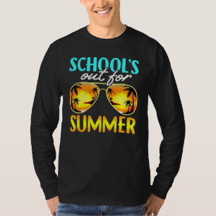 Scholen uit voor de zomer zonnebril strand zonsond t-shirt