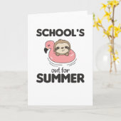 Scholen Uit Voor Zomer Luiaard Grappige Dieren Kaart (Gele Bloem)