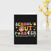 Scholen voor altijd met pensioen 2025 Teacher Mann Kaart (Gele Bloem)