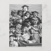 Scholieren bij een opening, 20 januari 1736-37 briefkaart (Voorkant)