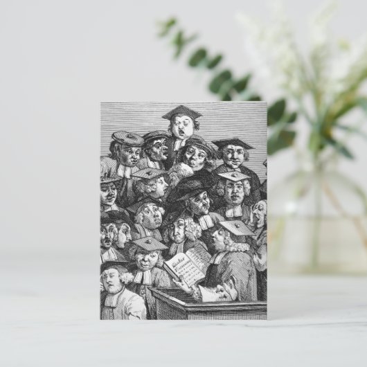 Scholieren bij een opening, 20 januari 1736-37 briefkaart (Staand voorkant)