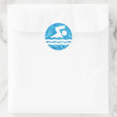 Schommel in poolwater zwemmen en duiken ronde sticker (Tas)