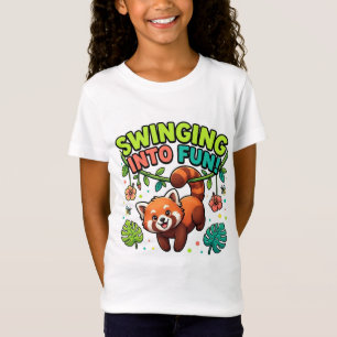 Schommelen naar plezier Leuk T-shirt met rode pand