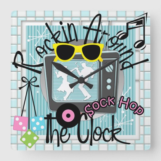 Schommelen rond de wandklok - SRF Vierkante Klok (Voorkant)