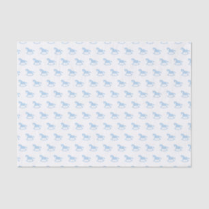 Schommelend paard silhouet tissuepapier blauw