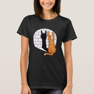 schommelende kat die metalen vuist laat zien rocki t-shirt