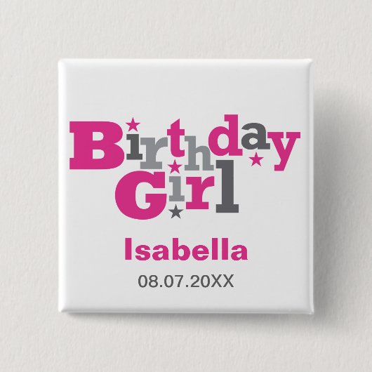 Schommelingen Type Birthday Girl Button (Voorkant)