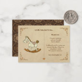  schommelpaard Note Kaart Notitiekaartje (Voorkant / Achterkant in situ)