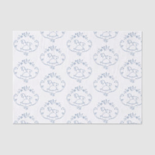 schommelpaard Toile de Jouy baby shower Tissuepapier
