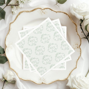 schommelpaard Toile Sage groen baby shower Servet