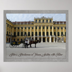 Schönbrunn Palace in Wenen, Oostenrijk met Fiaker Poster