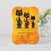 Schone affair Halloween Cat Thed Kaart (Staand voorkant)