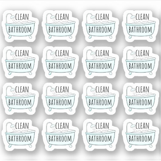 Schone Badkamer Badkuip Schoonmaak klusjes Planner Sticker (Voorkant)