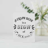 Schone bureau Funny Quottes Briefkaart (Staand voorkant)