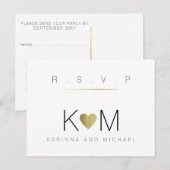 Schone & duidelijke bruiloft RSVP Uitnodiging Briefkaart (Voorkant / Achterkant)