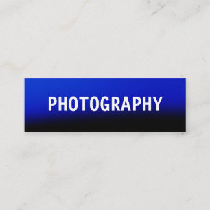 Schone eenvoudige zwarte linen Blauwe fotograaf ku Mini Visitekaartje