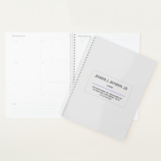 Schone en minimale advocatenplank planner (Display)