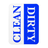 Schone en vuile afwasmachine magneet, blauw magneet (Verticaal)