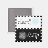 Schone en vuile wasmachine Magnet Magneet (Voorkant / Achterkant)