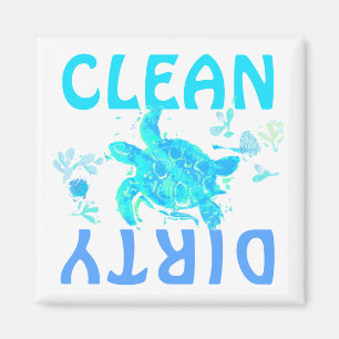 Schone en vuile wasmachine Magnet Magneet