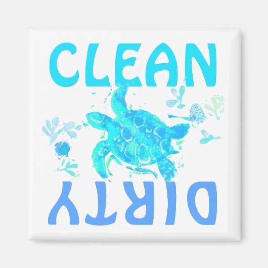 Schone en vuile wasmachine Magnet Magneet (Voorkant)