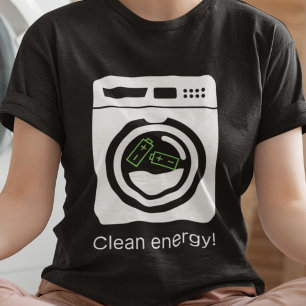 Schone energie - Batterijen in wasmachine T-shirt