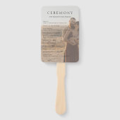 Schone foto Modern huwelijksprogramma Handwaaier (Voorkant)