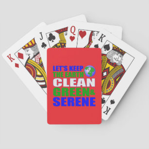 Schone groene aarde opwarming van de aarde pokerkaarten