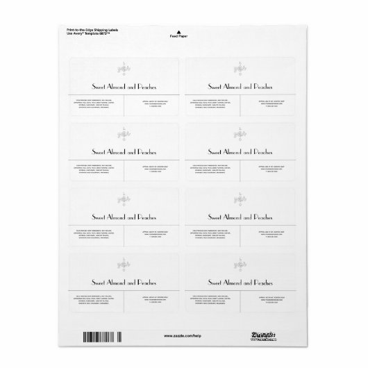 Schone Koude-lijnproceszeep-Sjabloon Etiket (Full Sheet)