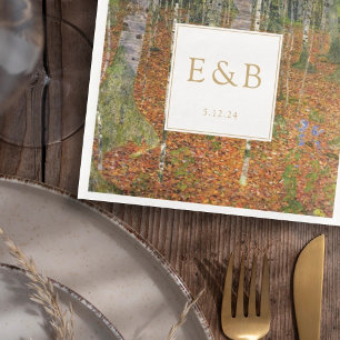 Schone kunst Gustav Klimt Forest Natuur bruiloft Servet