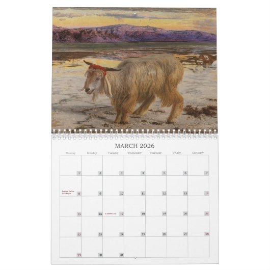 Schone Kunsten aangepaste kalender 1 (Mar 2026)