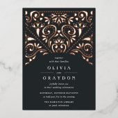 Schone kunsten | Art Deco bruiloft Folie Uitnodiging (Voorkant)