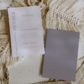 Schone lijn Lila bruiloft details Informatiekaartje