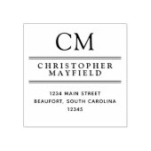 Schone lijnen Modern Monogram Retouradres Rubberstempel (Afrduk)