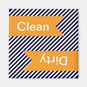 Schone marineblauw Striped - Dirty Dishwasher Magn Magneet