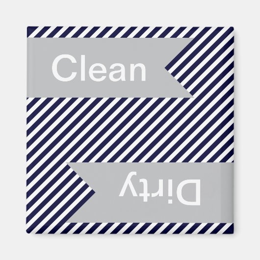 Schone marineblauw Striped - Dirty Dishwasher Magn Magneet (Voorkant)