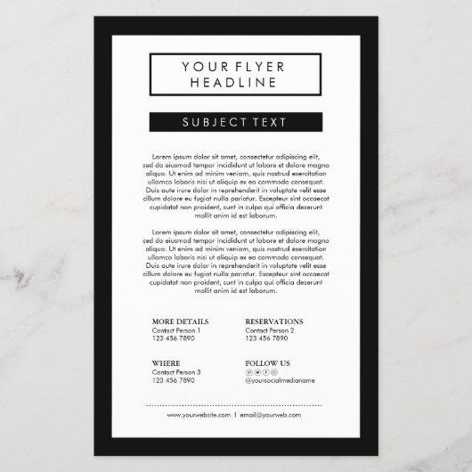 Schone minimalistische sociale media Luxury B&W 5, Flyer (Voorkant)