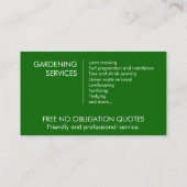 Schone moderne tuinieren visitekaartje (Achterkant)