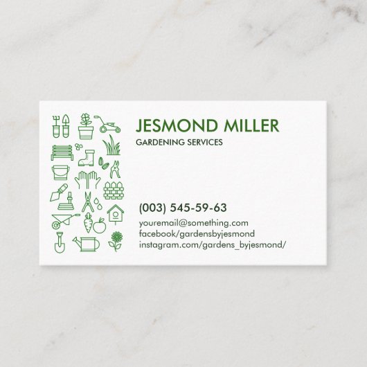Schone moderne tuinieren visitekaartje (Voorkant)