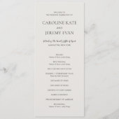 Schone Neutrale Elegante Huwelijk Programma (Voorkant)