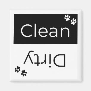 Schone of vieze Vaatwasser Magneet: Pawprints Magneet