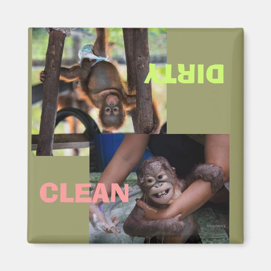 Schone of vuile afwasmachines magneet (Voorkant)