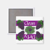 Schone of vuile druiven Vaatwasser Magneet (Voorkant / Achterkant)