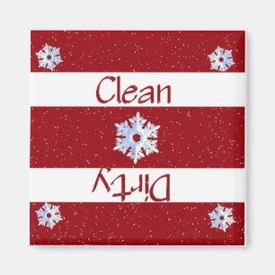Schone of vuile Snowflakes Dishwasmachine Magnet Magneet