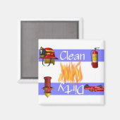 Schone of vuile Vuur Vaatwasser Magneet (Voorkant / Achterkant)