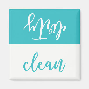 Schone of vuile wasmachine Magnet (Aqua & White) Magneet