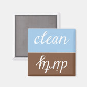 Schone of vuile wasmachine Magnet Magneet (Voorkant / Achterkant)