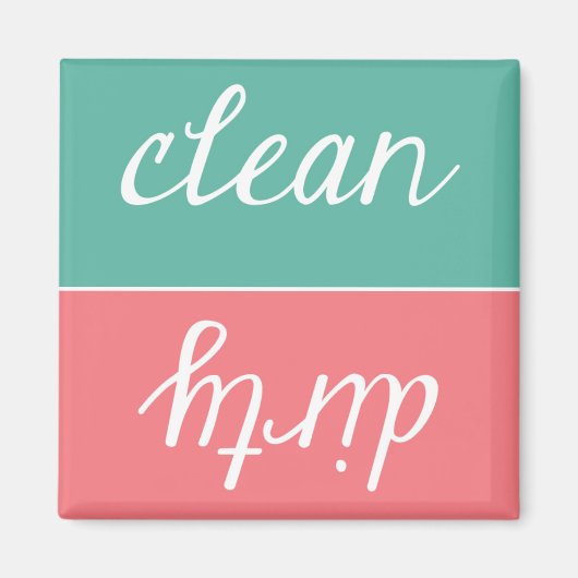 Schone of vuile wasmachine Magnet Magneet (Voorkant)