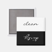 Schone of vuile wasmachine Magnet Magneet (Voorkant / Achterkant)