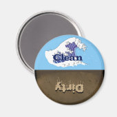 Schone of vuile wasmachine Magnet Magneet (Voorkant / Achterkant)